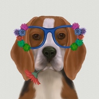 Beagle and Flower Glasses