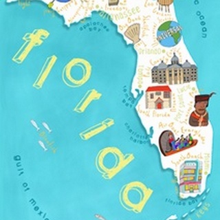 Illustrated State Maps Florida
