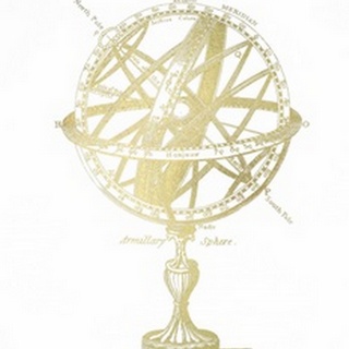 Gold Foil Armillary Sphere I