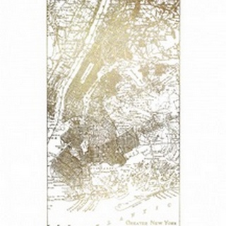 Gold Foil City Map New York