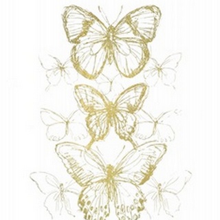 Gold Foil Butterfly Sketch I