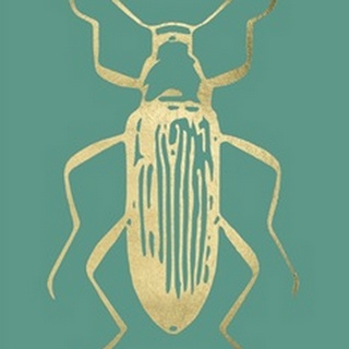 Gold Foil Beetle I on Emerald