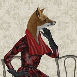 Fox with Red Scarf