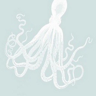 White Octopus on Seafoam e