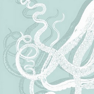 White Octopus on Seafoam c
