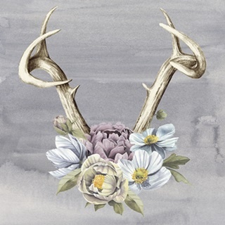 Antlers and Flowers I