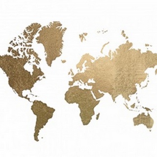 Large Gold Foil World Map