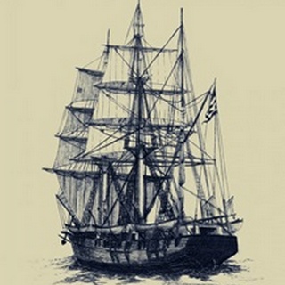 Antique Ship in Blue II