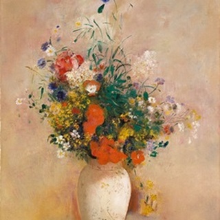 Vase of Flowers (Pink Background)