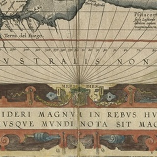Antique World Map Grid VIII