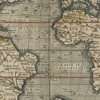 Antique World Map Grid V