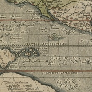 Antique World Map Grid IV