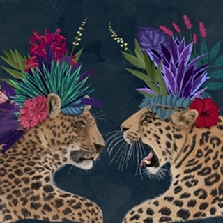 Hot House Leopards, Pair, Dark