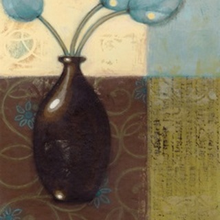 Ebony Vase with Blue Tulips II