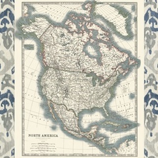 Bordered Map of North America