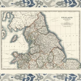 Bordered Map of England & Wales