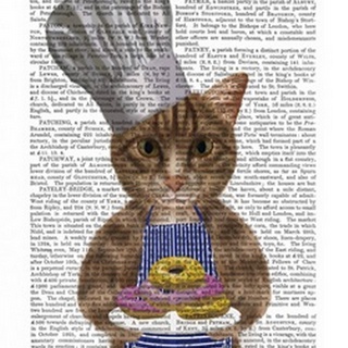 Tabby Cat Donut Chef Portrait Book Print