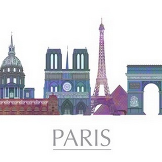 Paris Skyline Coloured Buildings