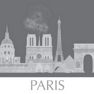 Paris Skyline Monochrome