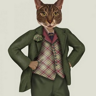 Cat in Tartan Waistcoat