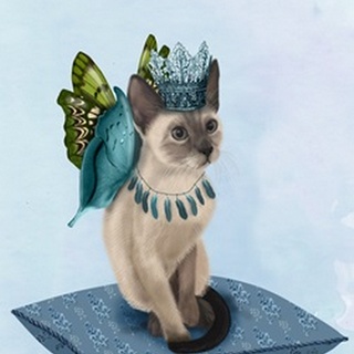 Cat with Blue Butterfly Wings