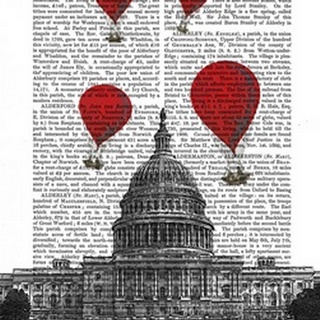 US Capitol Building and Red Hot Air Balloons