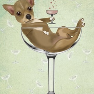 Chihuahua in Cocktail Glass