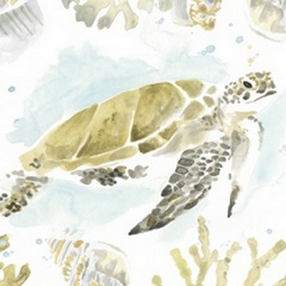 Watercolor Sea Turtle Study Collection A