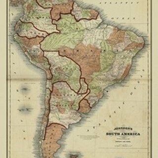 Small Antique Map of South America