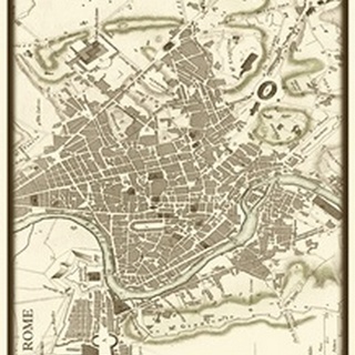 Sepia Map of Rome