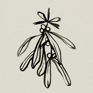 Mistletoe Sketch with Bows II