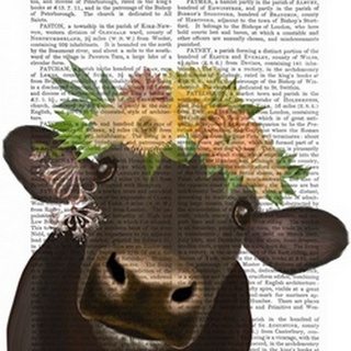 Cow with Flower Crown 1 Book Print