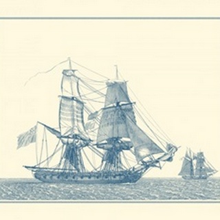 Sailing Ships in Blue II