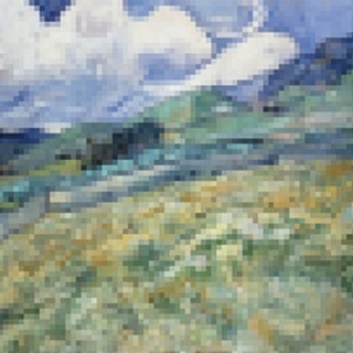 Pixelated Van Gogh Landscape