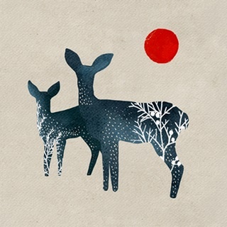 Deer and Sun III
