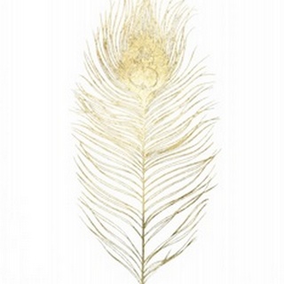Gold Foil Peacock Feather I