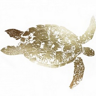 Gold Foil Sea Turtle I