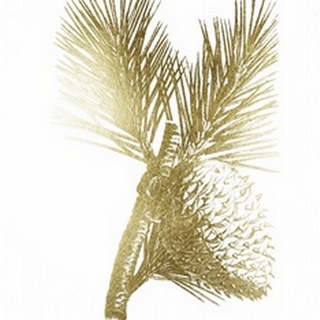 Gold Foil Pine Cones III