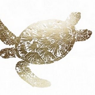 Gold Foil Sea Turtle II
