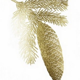 Gold Foil Pine Cones IV