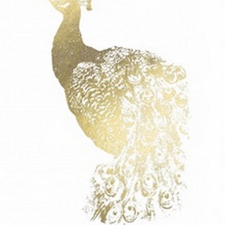 Gold Foil Peacock I