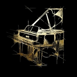Gold Foil Piano on Black
