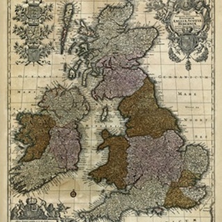 Map of England, Scotland and Ireland