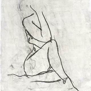 Embellished Nude Contour Sketch I