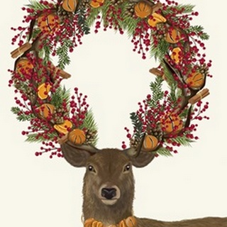 Deer, Cranberry and Orange Wreath, Full