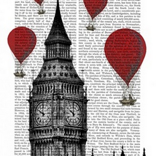 Big Ben and Red Hot Air Balloons