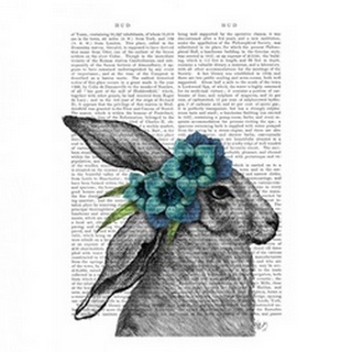 Rabbit, Blue Flower Headdress