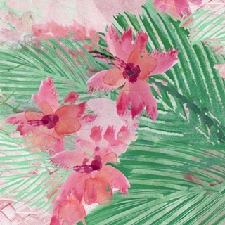 Pink Green Floral II