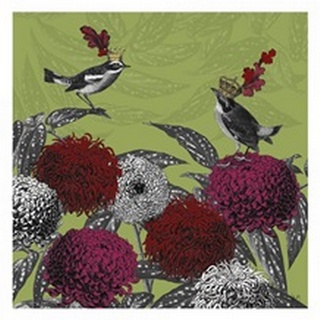 Blooming Birds, Chrysanthemum 1, Fine Art Print