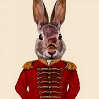 Military Rabbit in Red